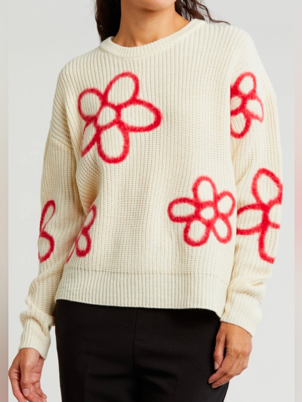 GEMMA + JANE Flower Embroidered Sweater | Size XL - Picture 4 of 11